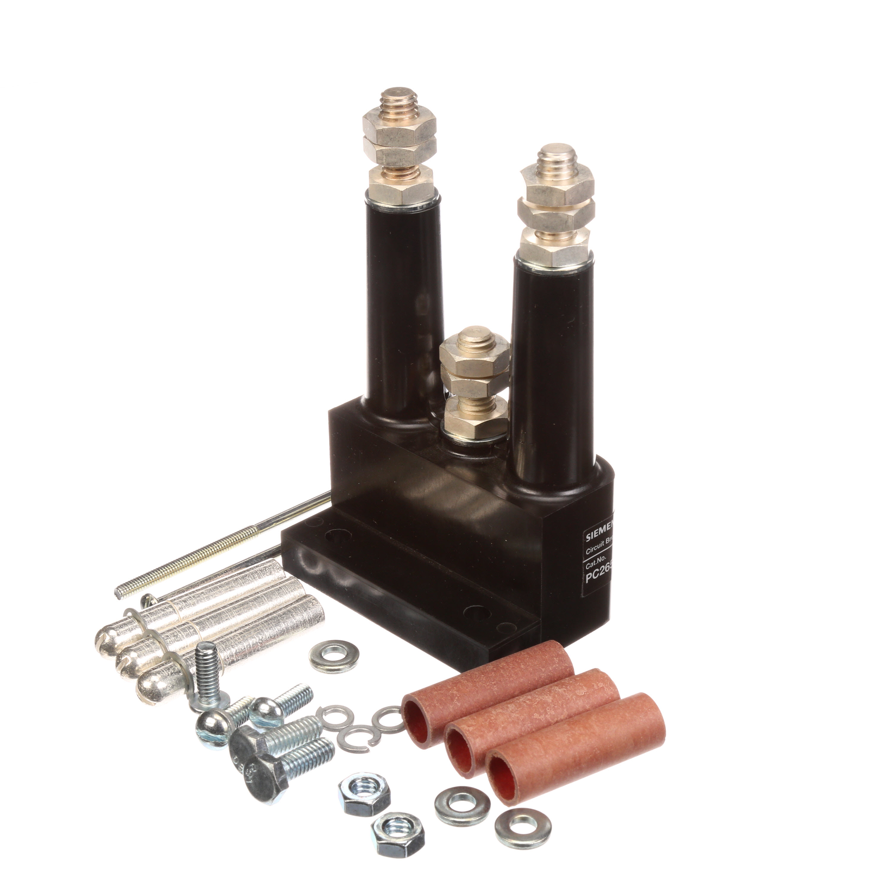SIEMENS LOW VOLTAGE SENTRON MOLDED CASE CIRCUIT BREAKER EXTERNAL ACCESSORY. PLUG-IN MOUNTING ASSEMBLY (BASE AND TULIP ASSEMBLY). FOR 3-POLE ED FRAME BREAKERS. SUITABLE FOR LINE SIDE ONLY.