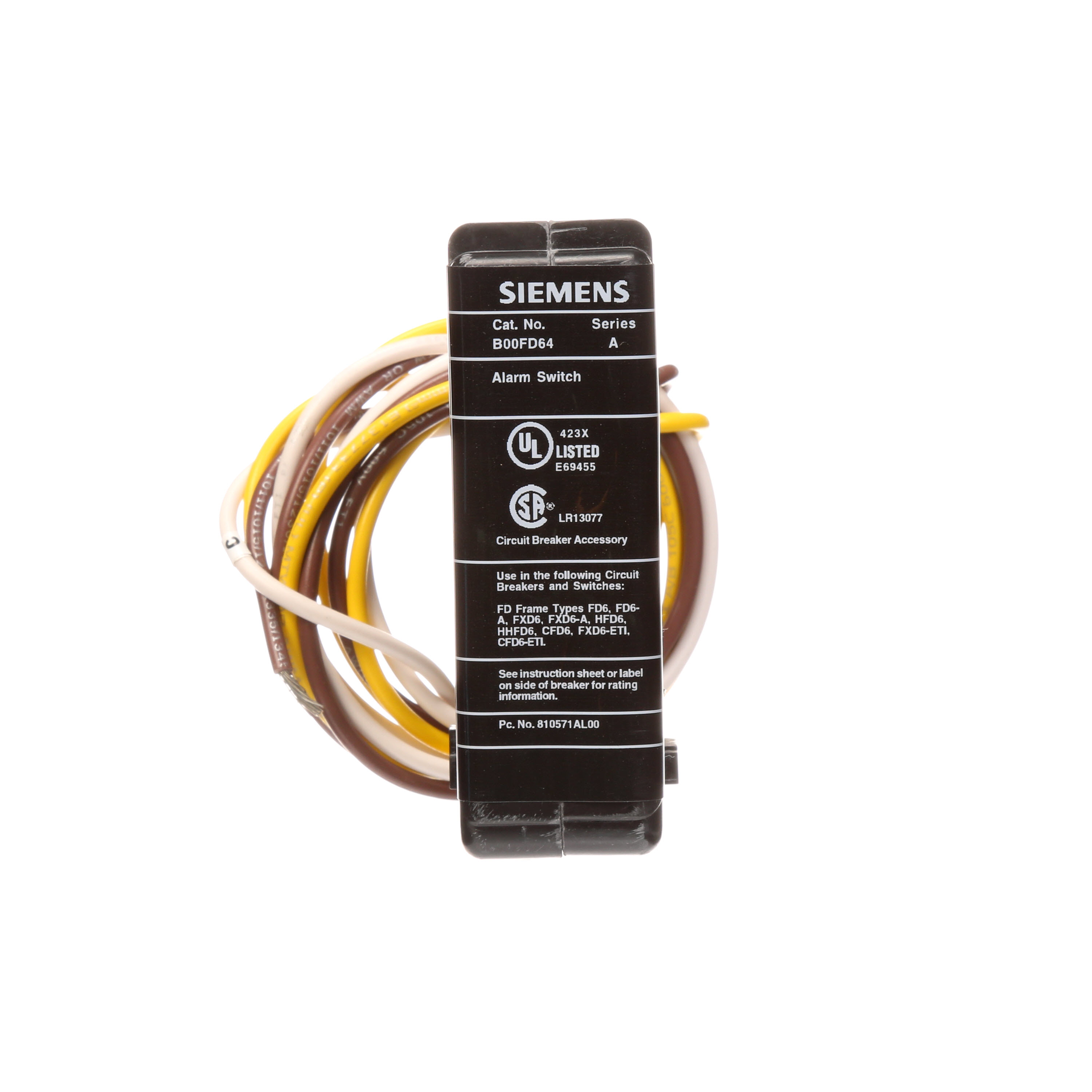 SIEMENS LOW VOLTAGE SENTRON MOLDED CASE CIRCUIT BREAKER INTERNAL ACCESSORY. 480VAC BELL ALARM. SUITS FD FRAME BREAKERS.