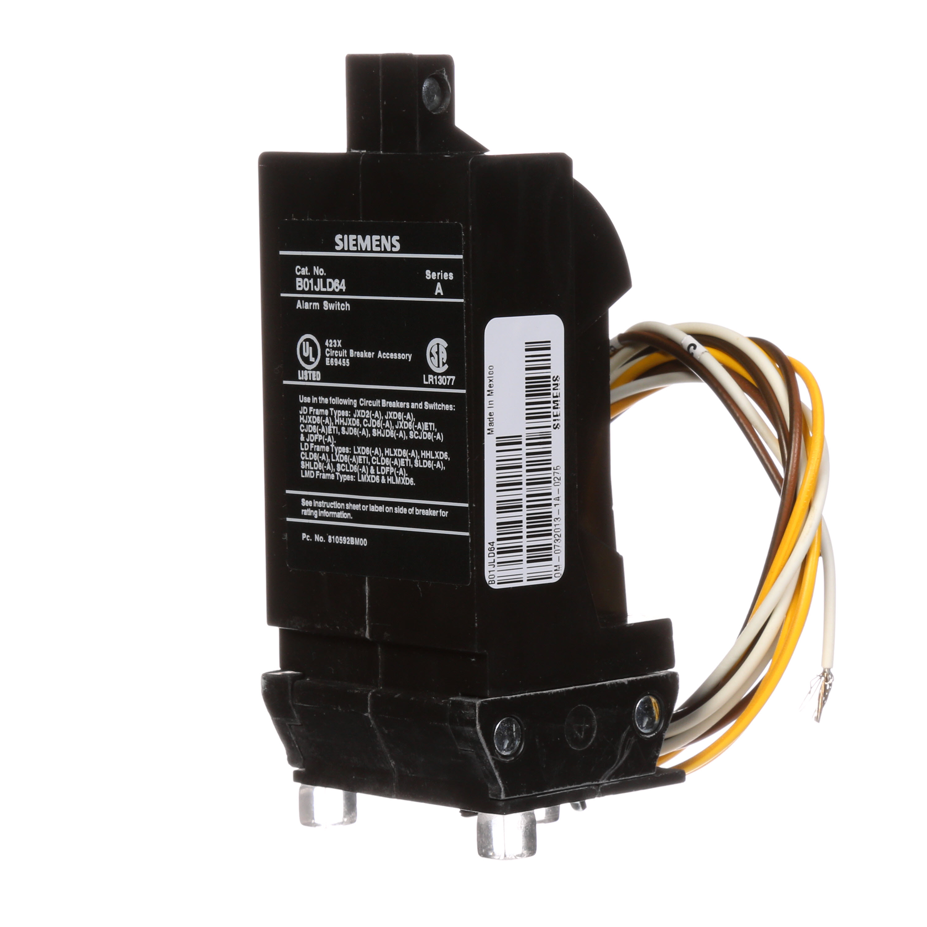SIEMENS LOW VOLTAGE SENTRON MOLDED CASE CIRCUIT BREAKER INTERNAL ACCESSORY. 480VAC BELL ALARM. SUITS JD / LD / LMD FRAME BREAKERS.