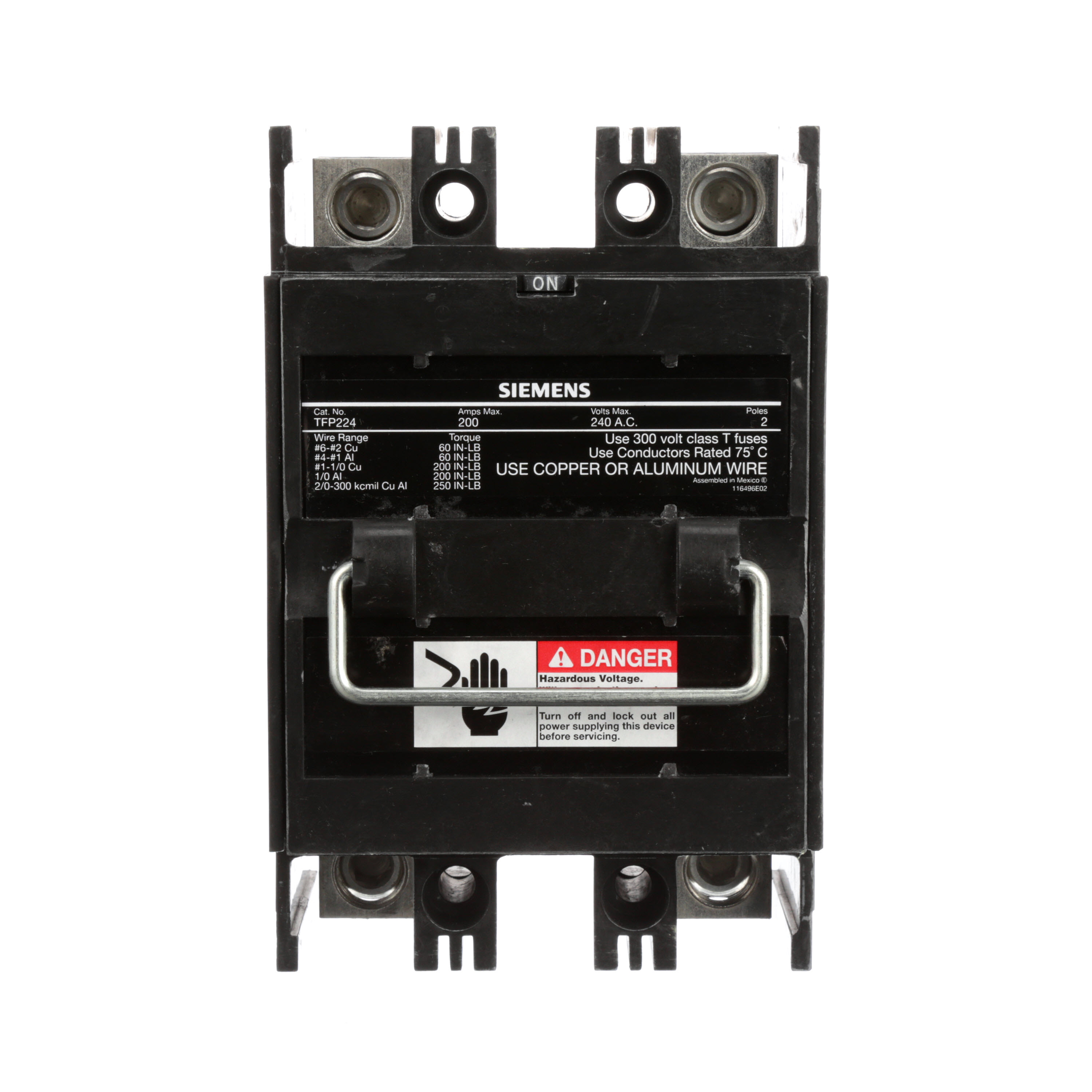 Siemens Low Voltage Circuit Protection Heavy Duty Safety Switches. Type OEM DISCONNECT SWITCH Std UL V. Rating 240V A. Rating 200A No. Of Poles 2P F. Rating 60Hz Action SINGLE THROW. O. Cycles 8000 O. Temperature (-20F-120F) AMBIENT TEMPERATURE Environmental Conditions INDOOR