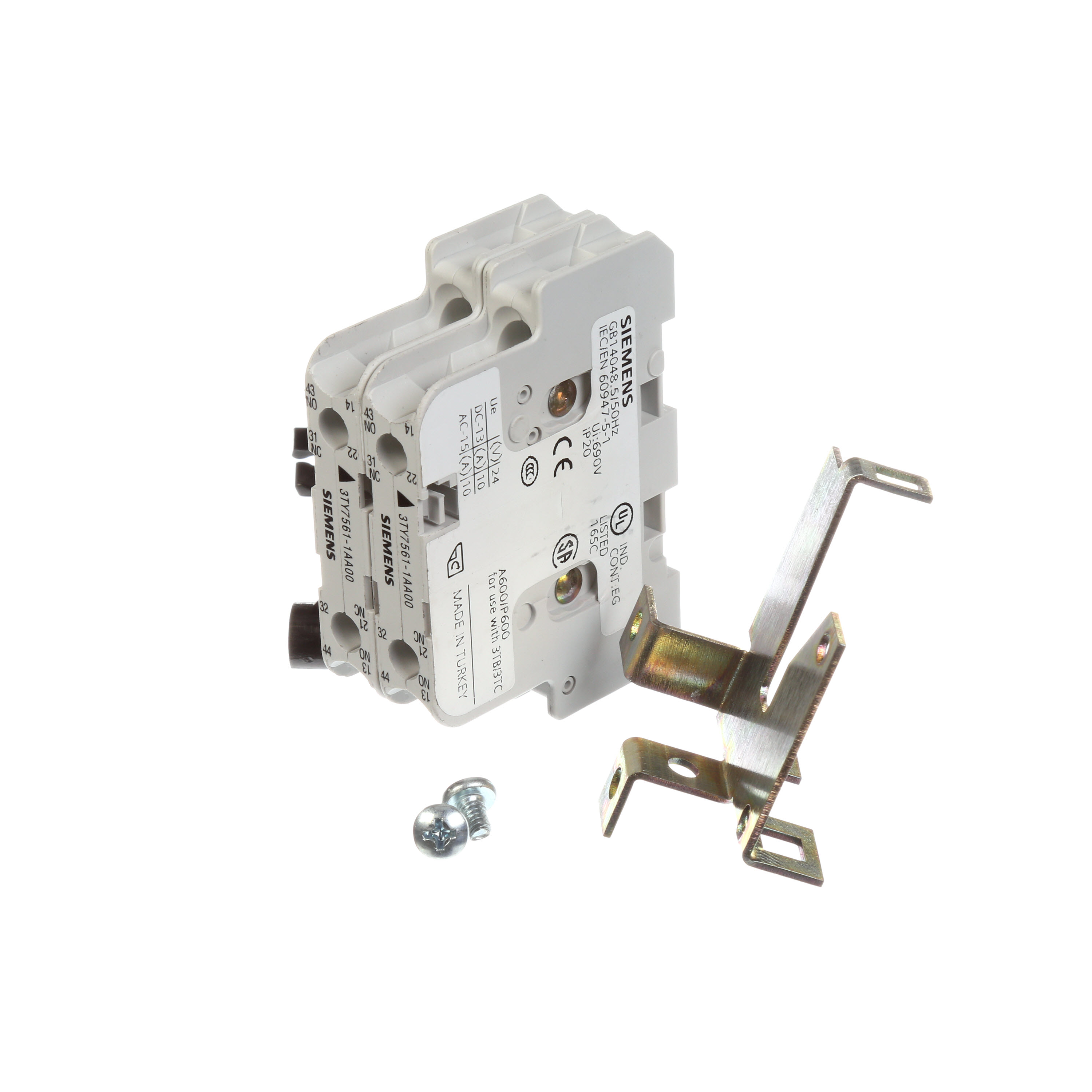 SIEMENS LOW VOLTAGE MCS SWITCH DISCONNECT ACCESSORY. AUXILIARY SWITCH KIT FOR 30A TO 100A RATED MCS SWITCHES WITH RIGHT OPERATOR. 2 NORMALLY OPENED - 2 NORMALLY CLOSED CONTACTS (2NO / 2NC).