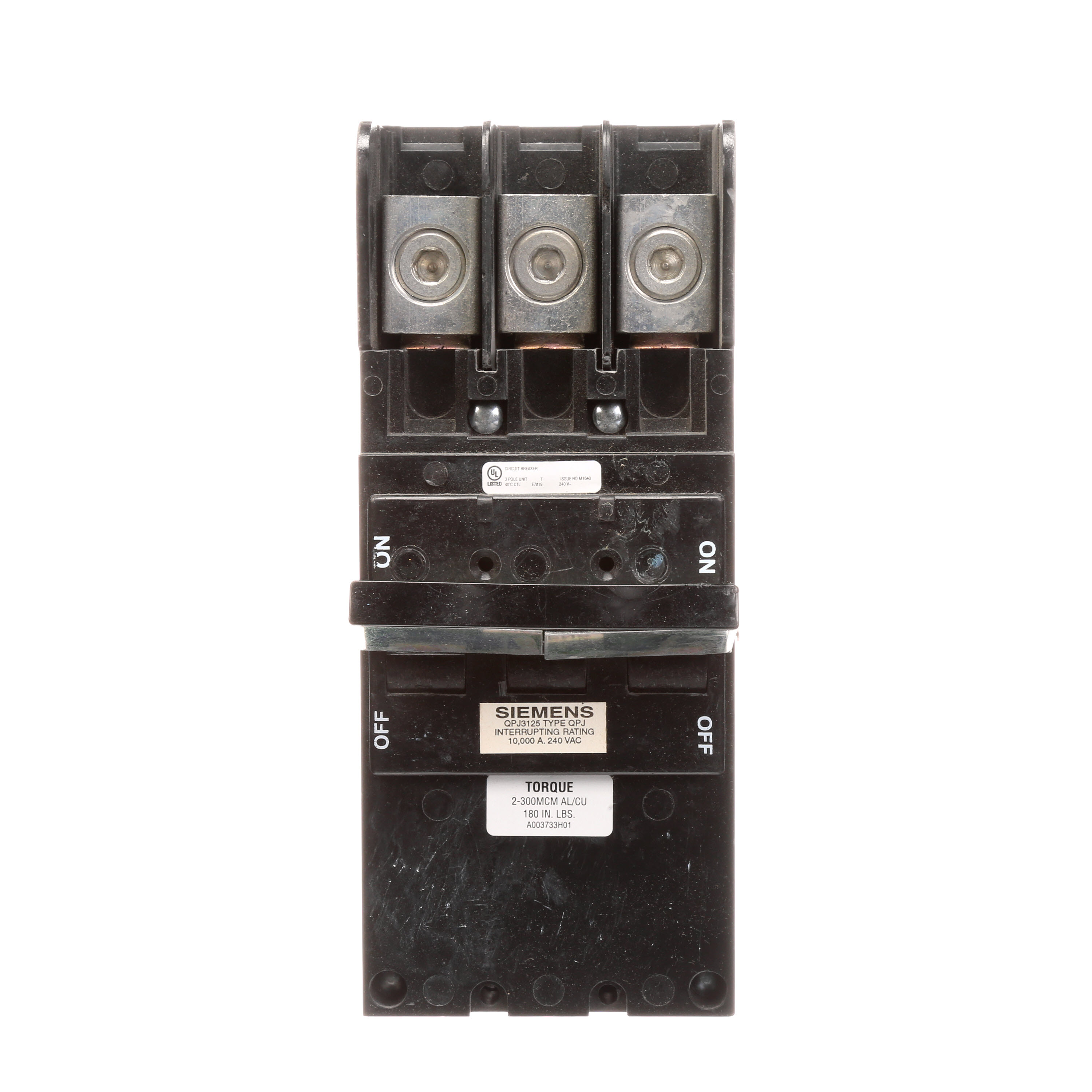 Siemens Low Voltage Residential Circuit Breakers Main Breakers - Load Center Main Breakers are Circuit Protection Load Center Mains, Feeders, and Miniature Circuit Breakers. Type QPJ Application Electrical Distribution Standard UL 489 Voltage Rating 240V Amperage Rating 125A Trip Range Thermal Magnetic Interrupt Rating 10 AIC Number Of Poles 3P