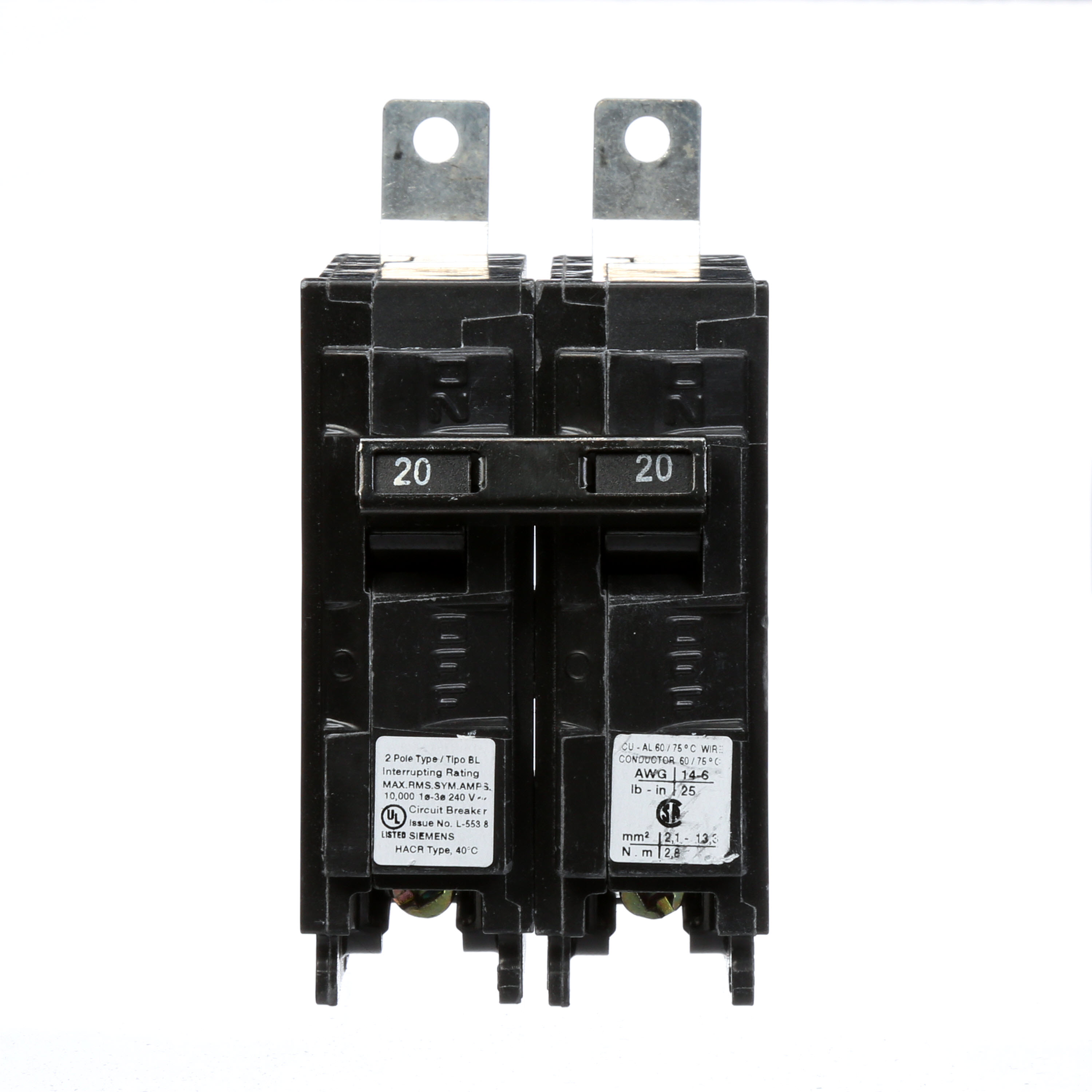 BREAKER 20A 2P 240V 10K BL 10 KAIC, 240V, COMMON TRIP