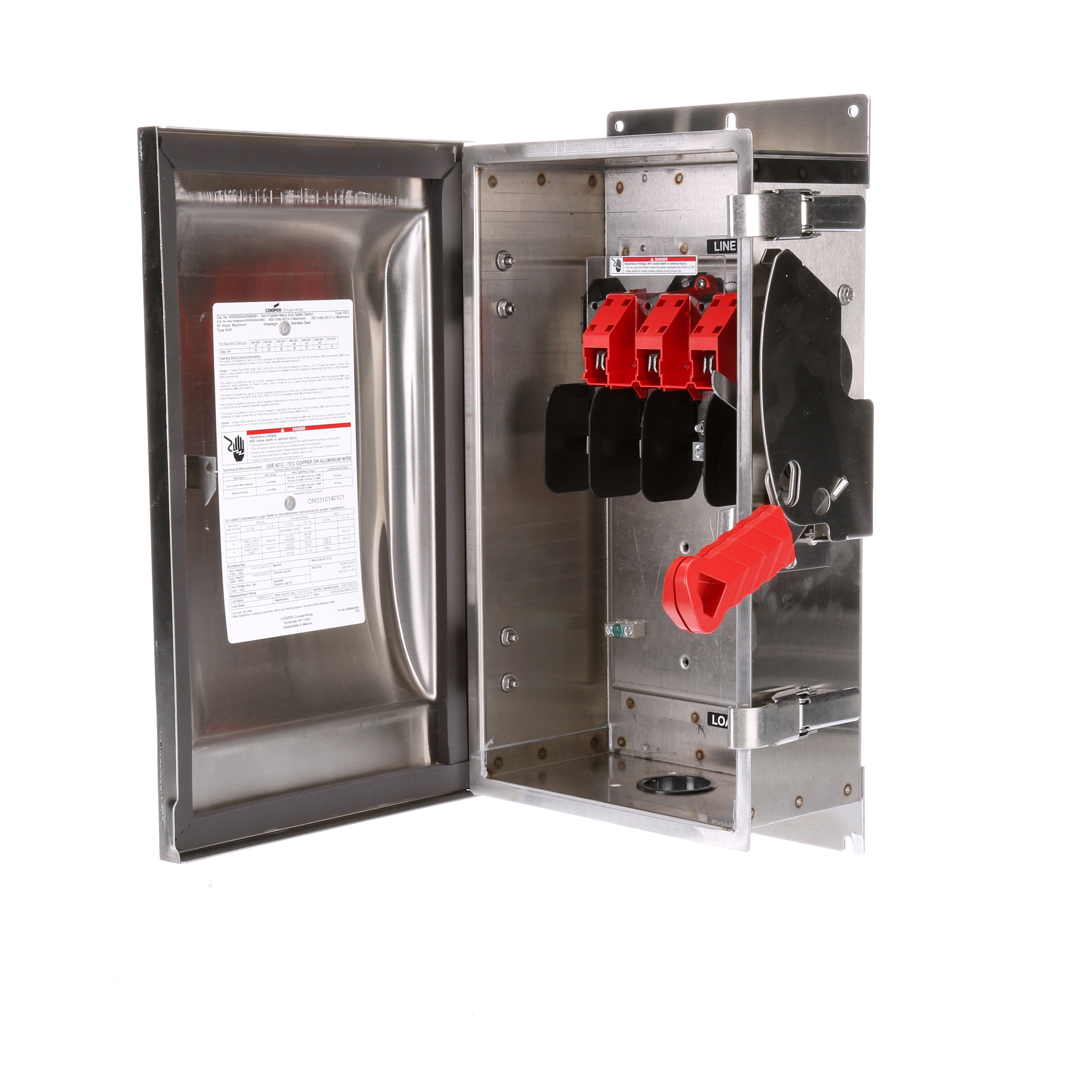 CR-H 60A 3P 600V NF RECEPT SW 4X