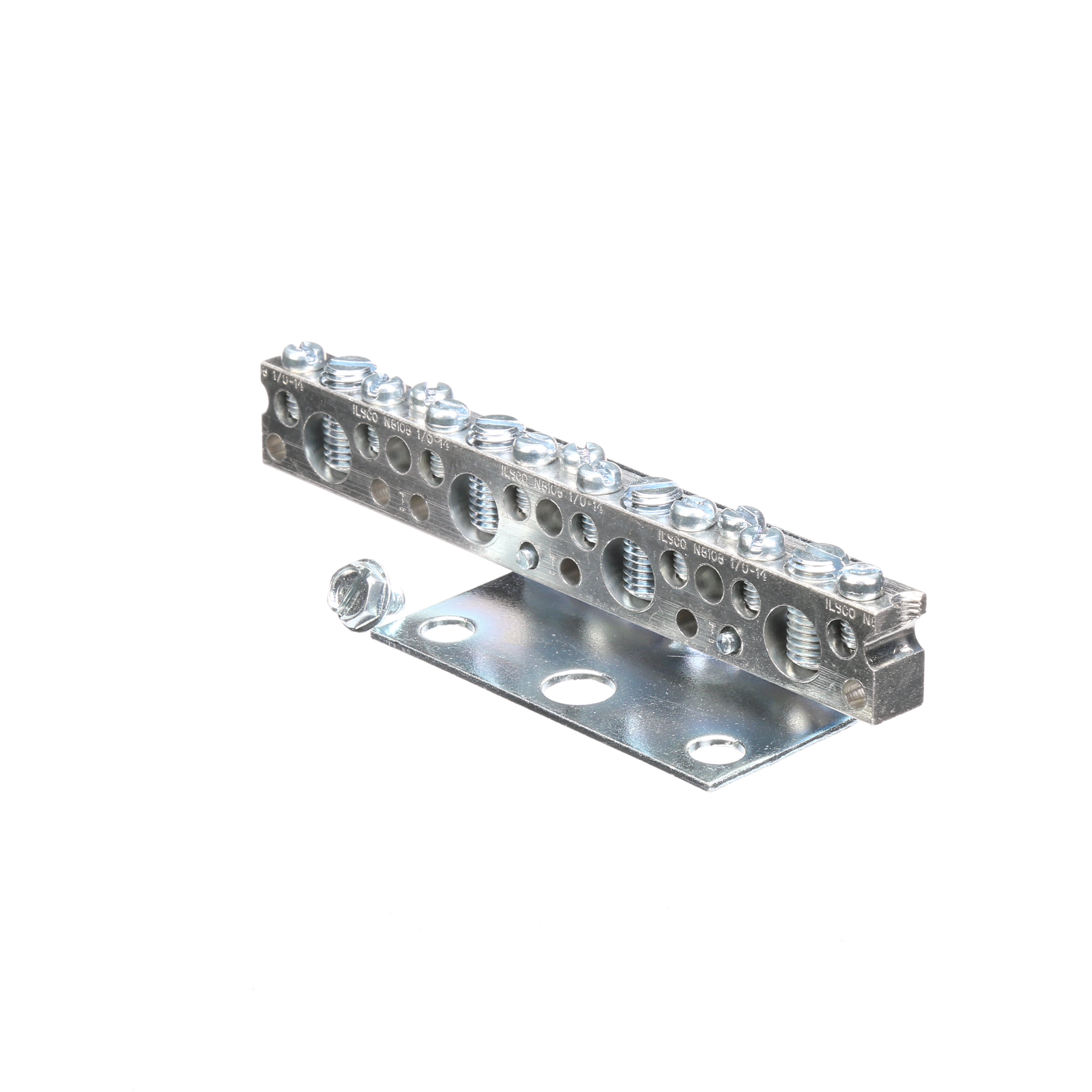 Siemens Low Voltage Residential Specialty Load Centers Miscellaneous Grounding bars (Al/Cu). Large connectors rated for (one 14-1/0, or 2-3 14-10), small connectors rated for (one 14-6 or two #14-12) length 4-5/8 IN. Connectors 11 small and 4 large.