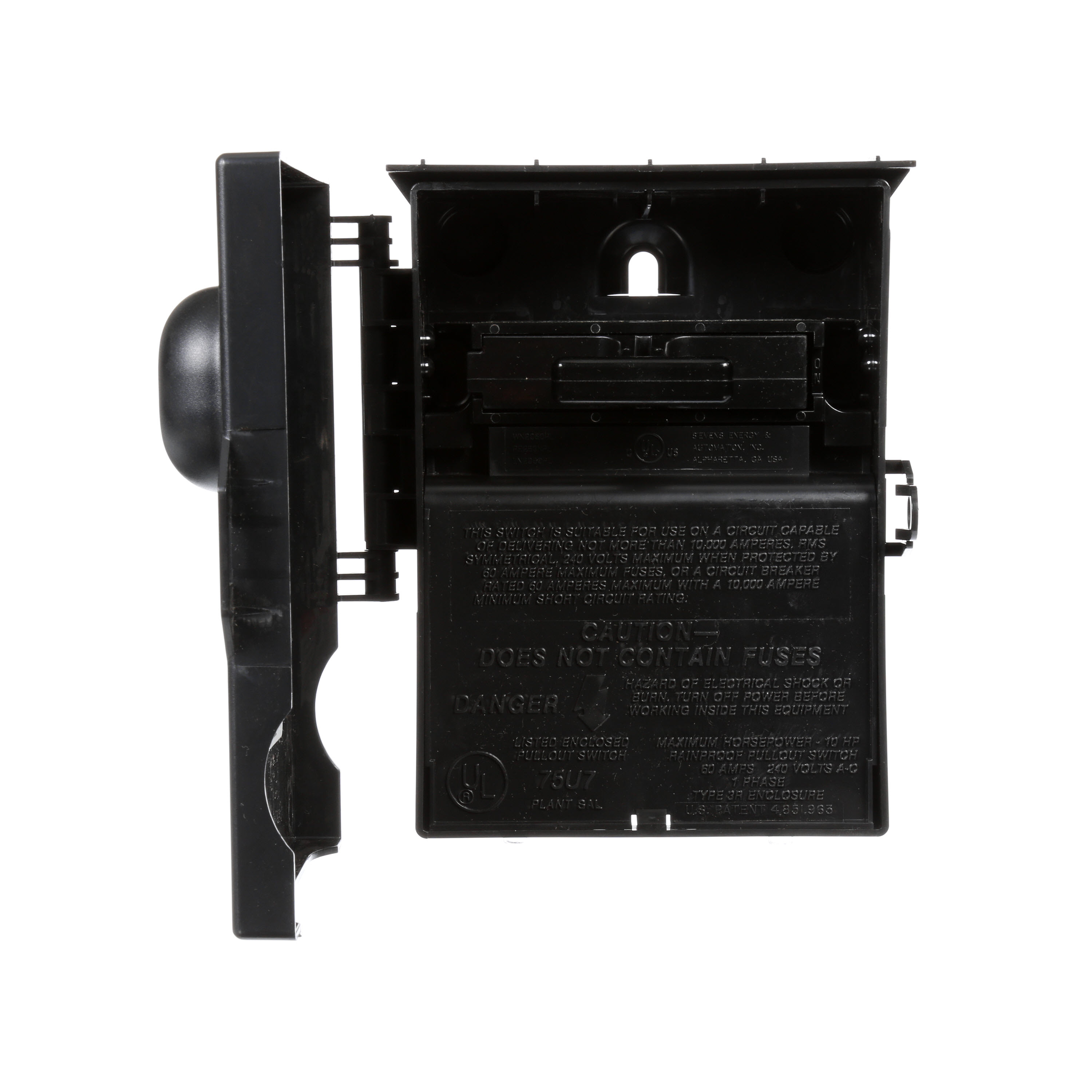 Siemens Low Voltage Residential Load Centers AC Disconnects - Siemens Pull Out ACD Non Fused Plastic are Residential Enclosures AC D isconnects. AC DISC 60AMP NON-FUSED 240VOLT 10HP