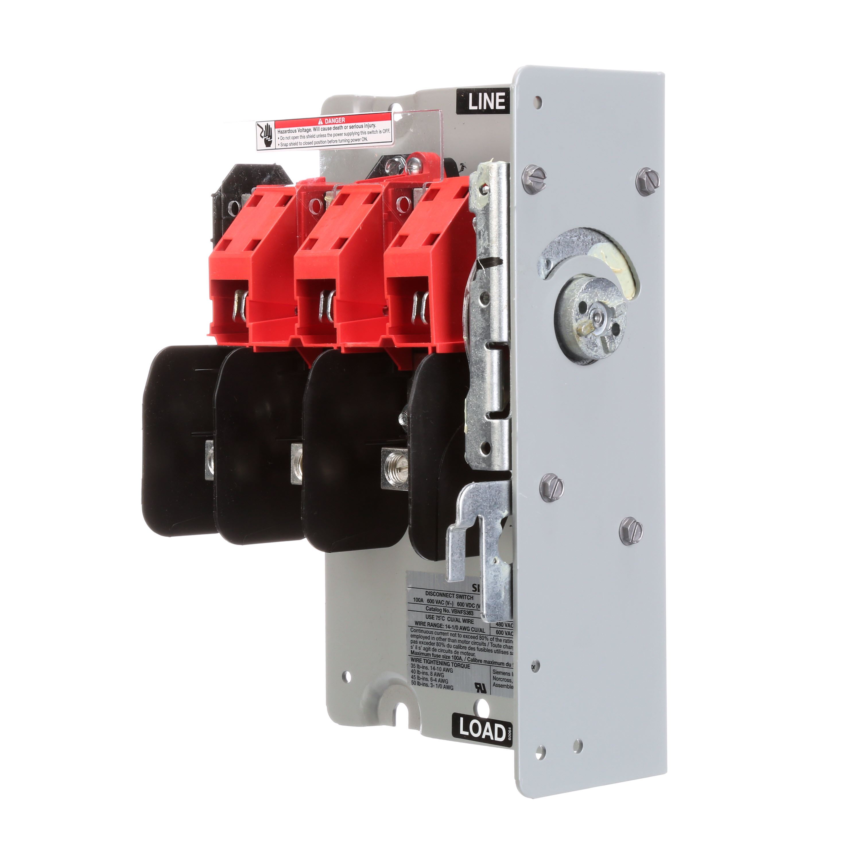 Siemens Low Voltage Circuit Protection OEM Disconnect ( & ) Accessories. 100A 600V 3P NF VBII DISC SW PNL MTG