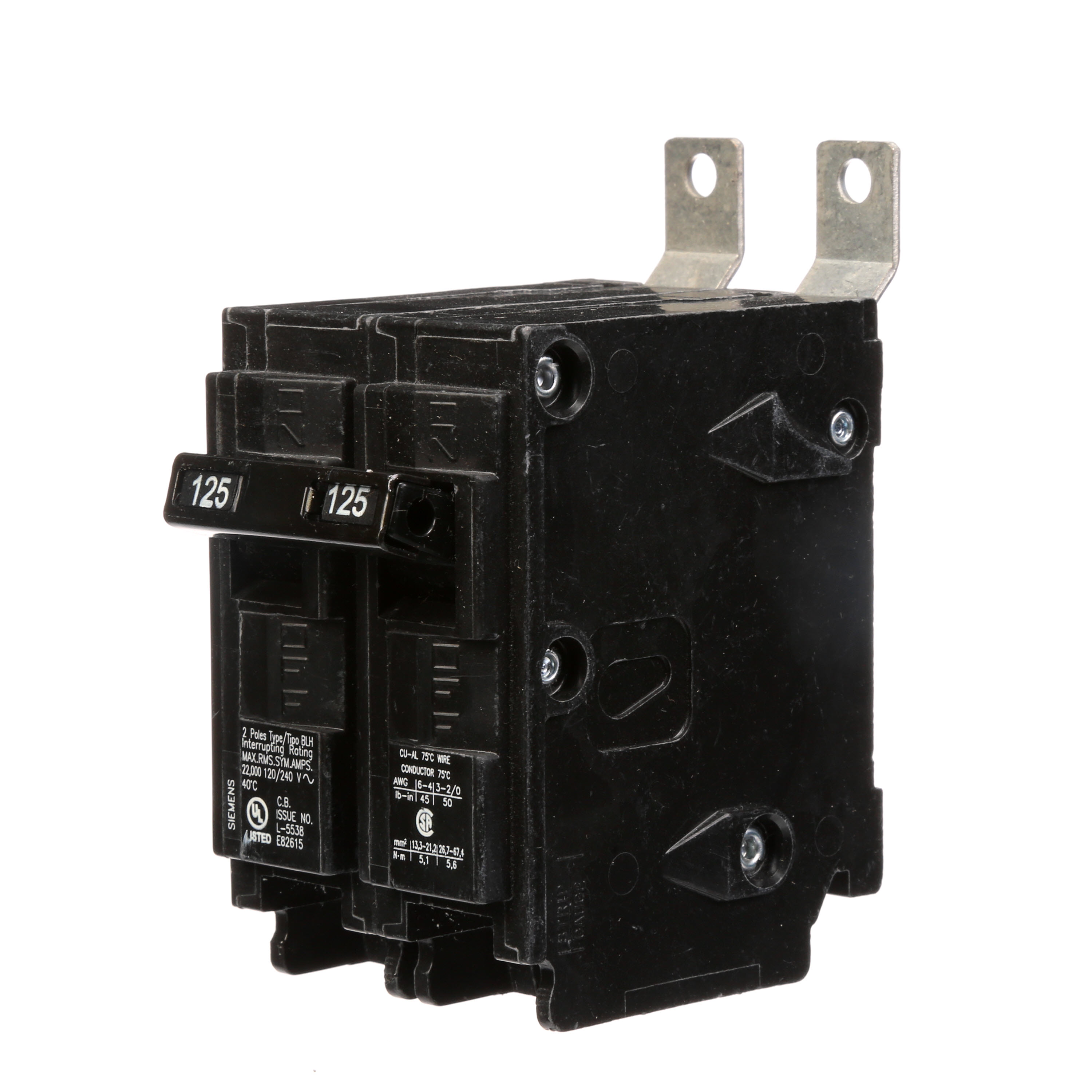 Siemens Low Voltage Molded Case Circuit Breakers Panelboard Mounting 240V Circuit Breakers - Type BL, 2-Pole, 120/240VAC are Circuit Protection Molded Case Circuit Breakers. BREAKER 125A 2P 120/240V 22K BLH