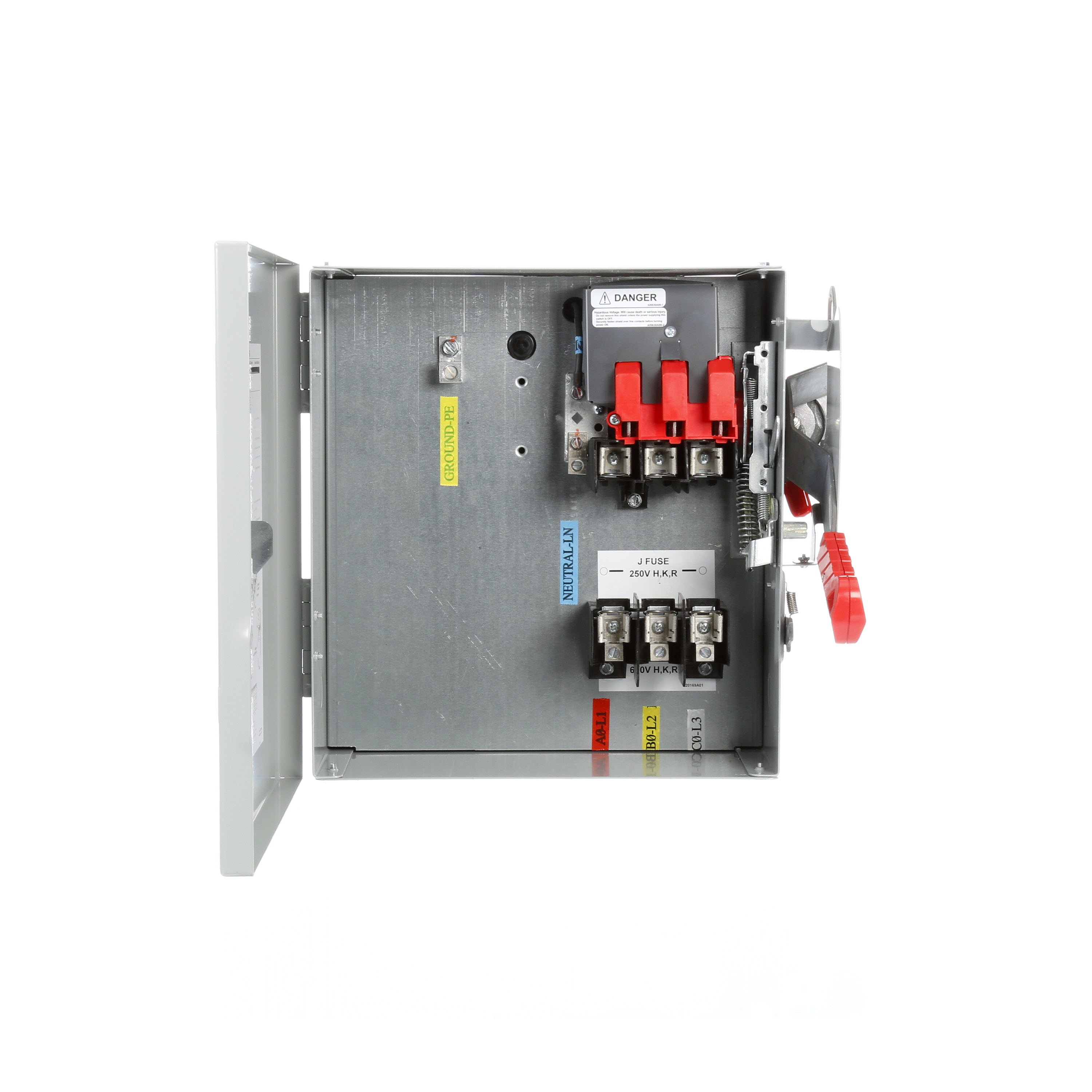 3 Phase 4 Wire Sentron II Heavy Duty Fusible Switch, Horizontal Orientation. 600V , 30A Max Ampere Rating, IP40