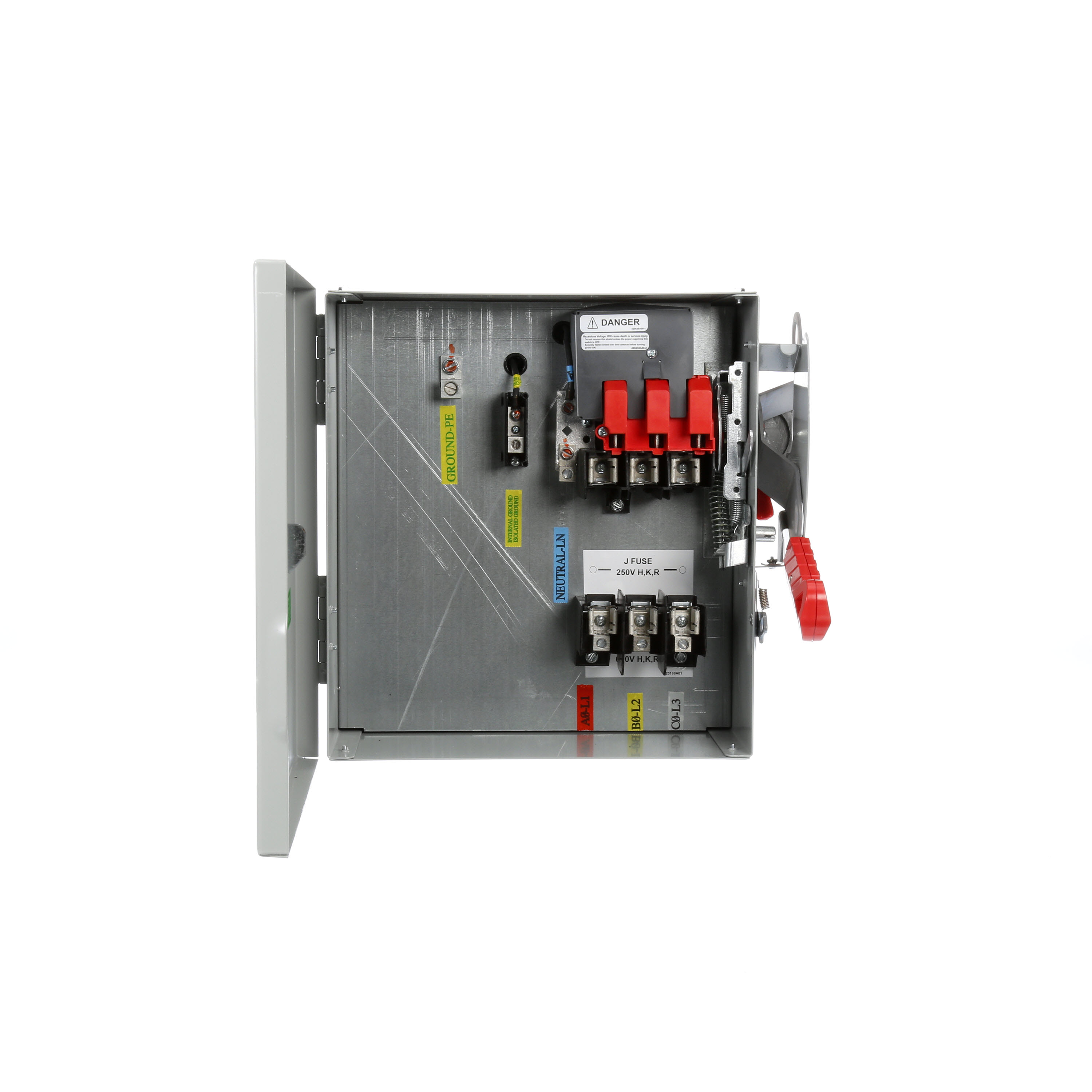 3 Phase 4 Wire Sentron II Heavy Duty Fusible Switch, Horizontal Orientation. 600V , 30A Max Ampere Rating, IP40, Internal Ground