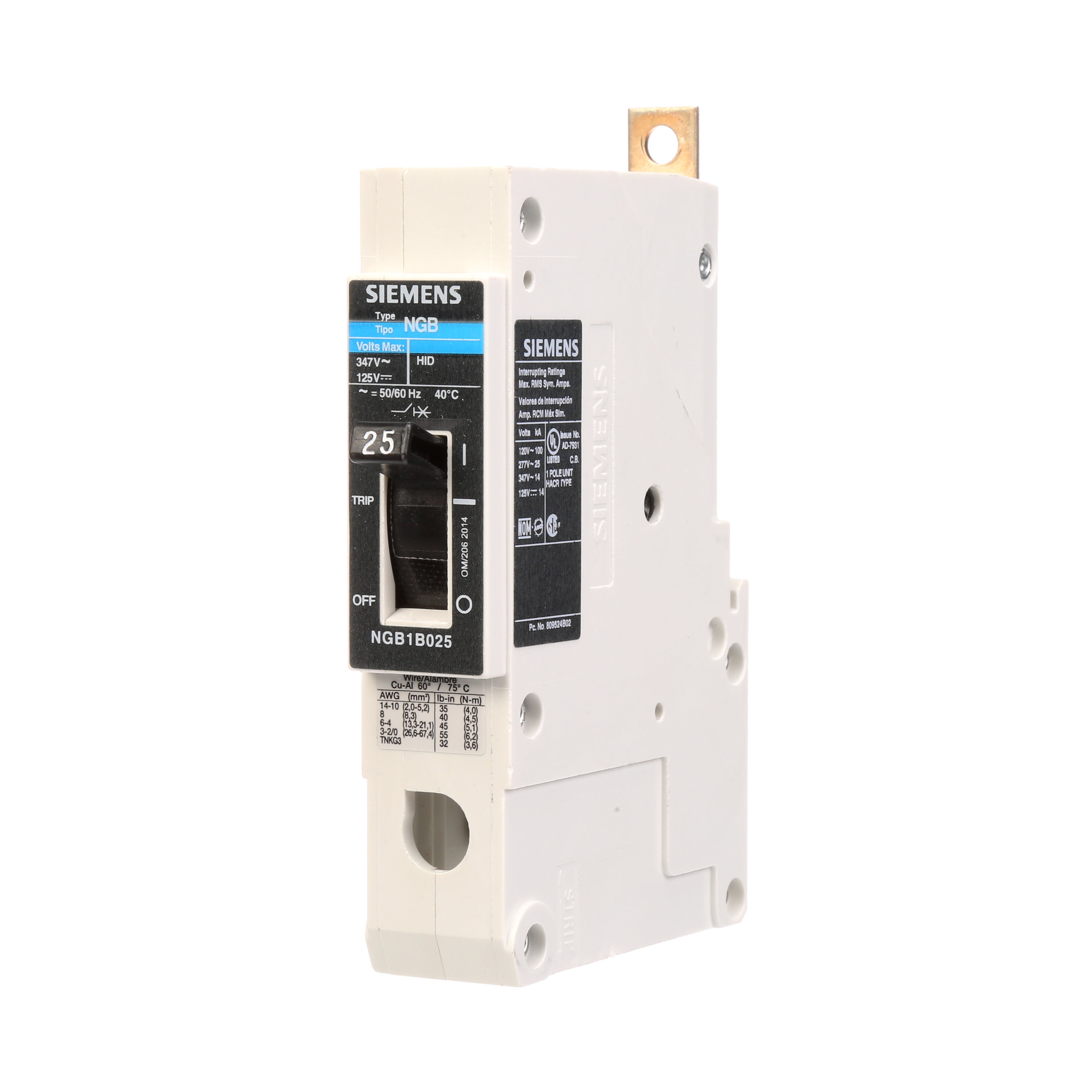 SA NGB1B025V BREAKER NGB 1P 25A 34 Independent Electric