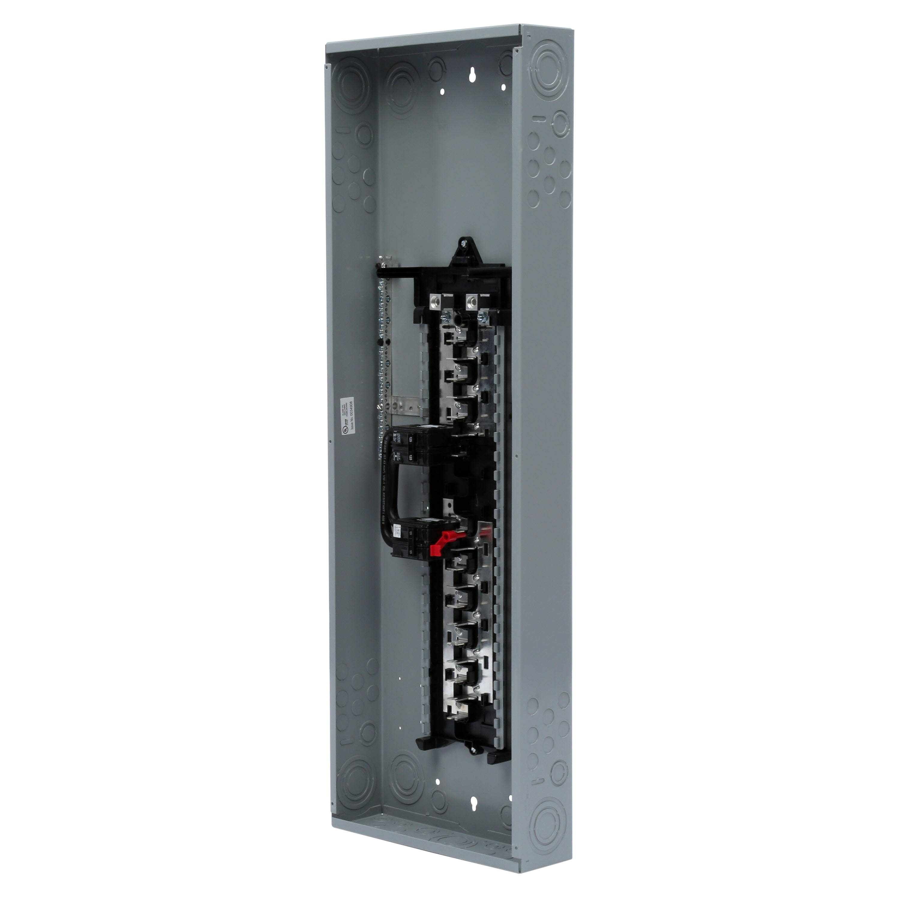 SIEMENS LOW VOLTAGE GENERATOR READY LOADCENTER. MAIN LUG WITH 30 1-INCH SPACES ALLOWING MAX 42 CIRCUITS. 1-PHASE 3-WIRE SYSTEM RATED 120/240V (225A) 22KA INTERRUPT. SPECIAL FEATURES TIN PLATED COPPER BUS, NEMA TYPE1 ENCLOSURE FOR INDOOR USE.