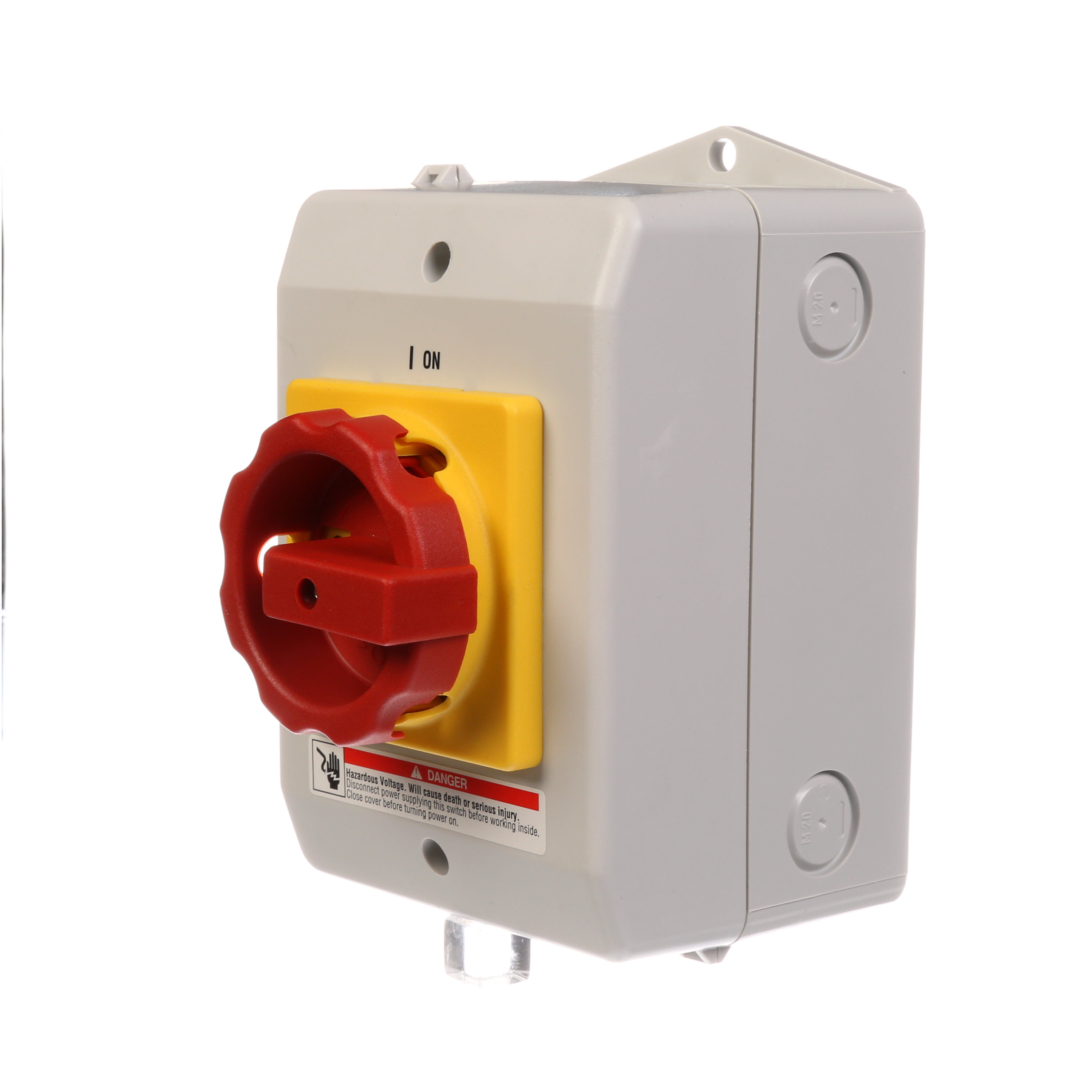 SENTRON, 3LD switch disconnector, EMERGENCY-STOP switch, 3-pole, Iu 16 A, Operational power / at AC-23 A at 400 V 7,5 kW, molded- plastic enclosure for inch threaded joint, 1NC, 1NO, rotary operating mechanism, red/yellow