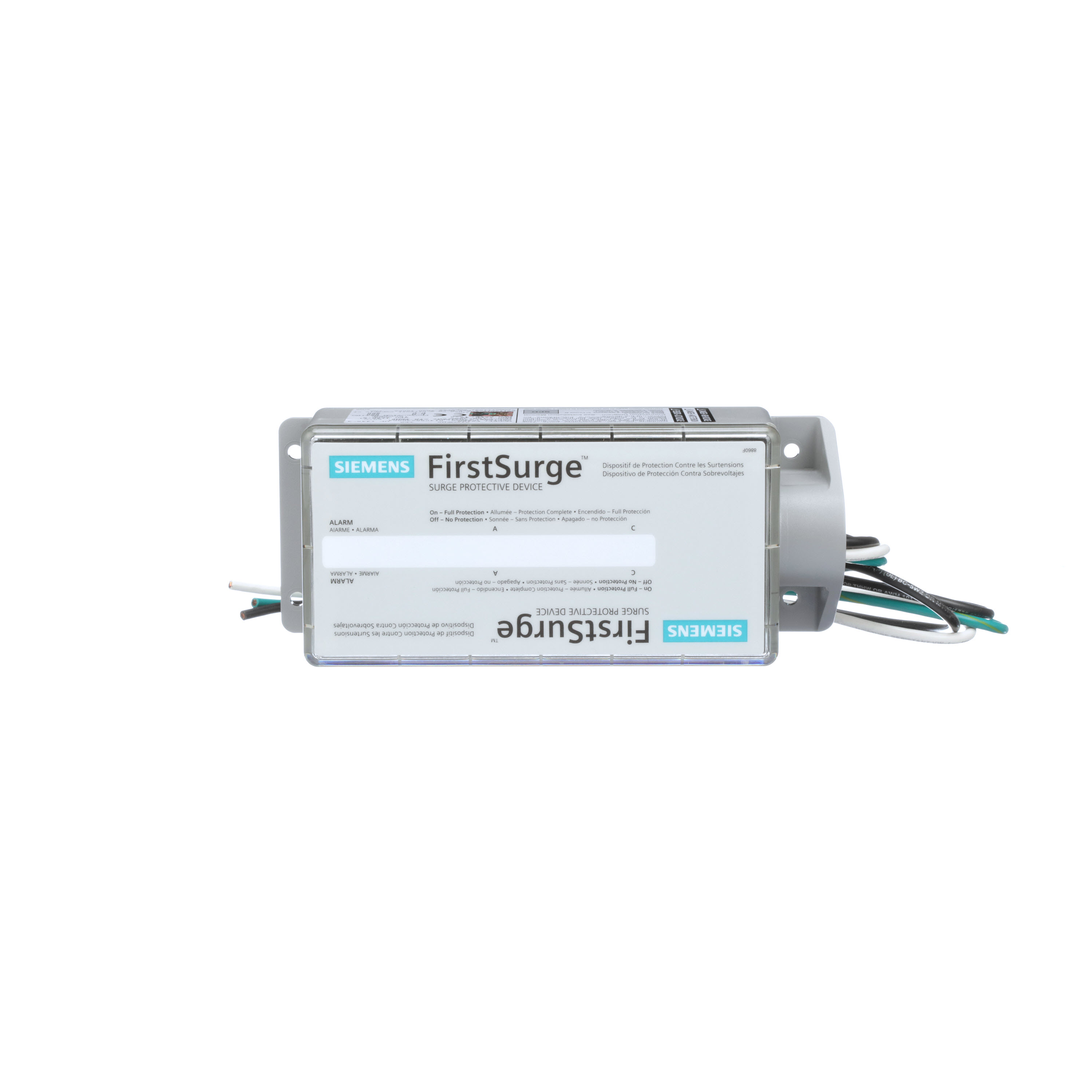 FirstSurge type 2 surge protective device. Rated 120/240V split pahse (Up to 400A) at 50/60Hz. Surge spike capacity 100kA. Special features less than 1 nanosecond response time, Nema 4X enclosure (indoor - outdoor), 3 stage commercial grade notification, ground reference monitoring (GRM), installs onto any brand load center