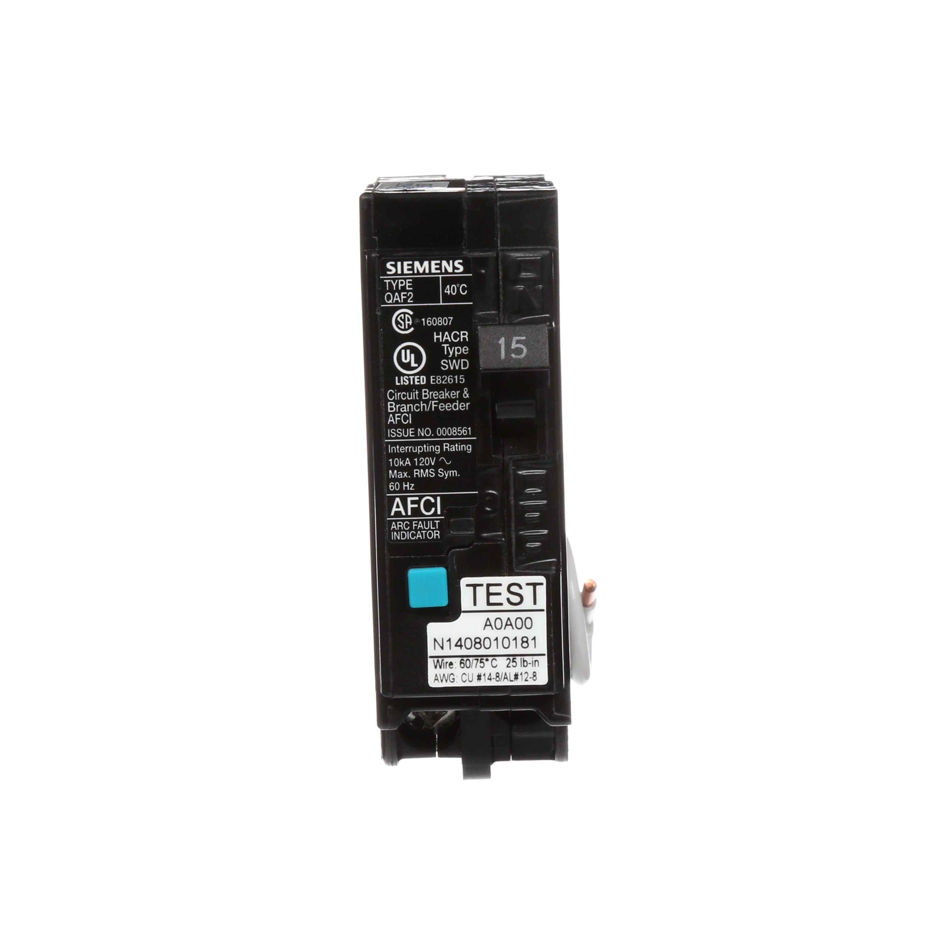 BREAKER 15A 1P 120V 10K QAF AFCI