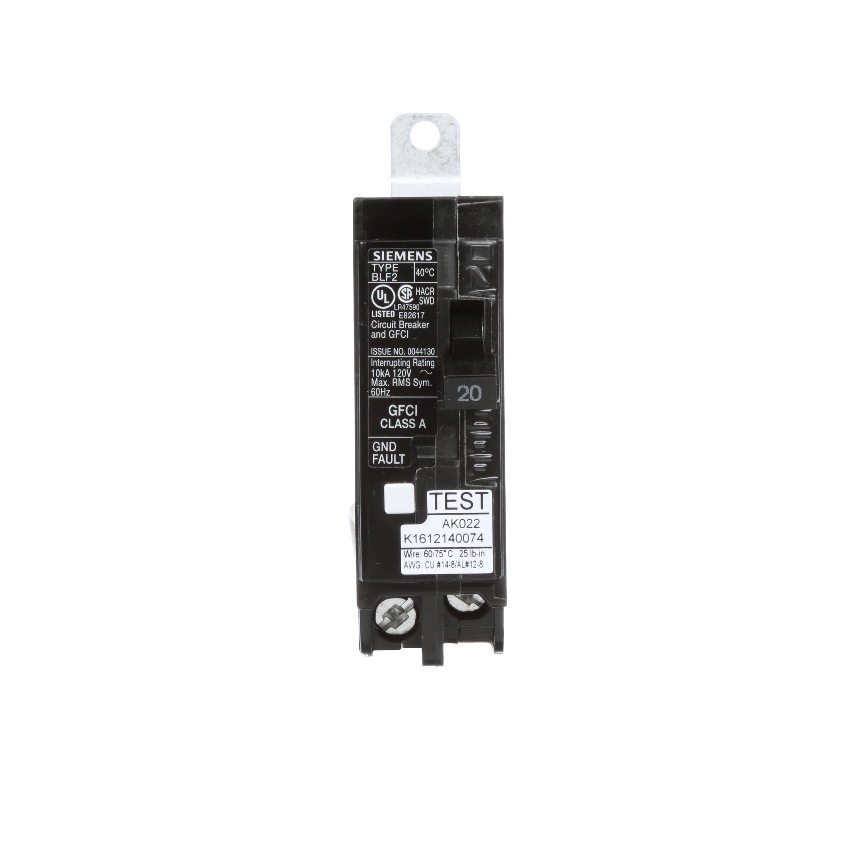 Siemens Low Voltage Molded Case Circuit Breakers Panelboard Mounting 240V GFCI Circuit Breakers - 1-Pole, GFCI - BLF, 10KAIC, 120VAC are Circuit Protection Molded Case Circuit Breakers. BREAKER 20A 1P 120V 10K BLF2 GFCI 5MA