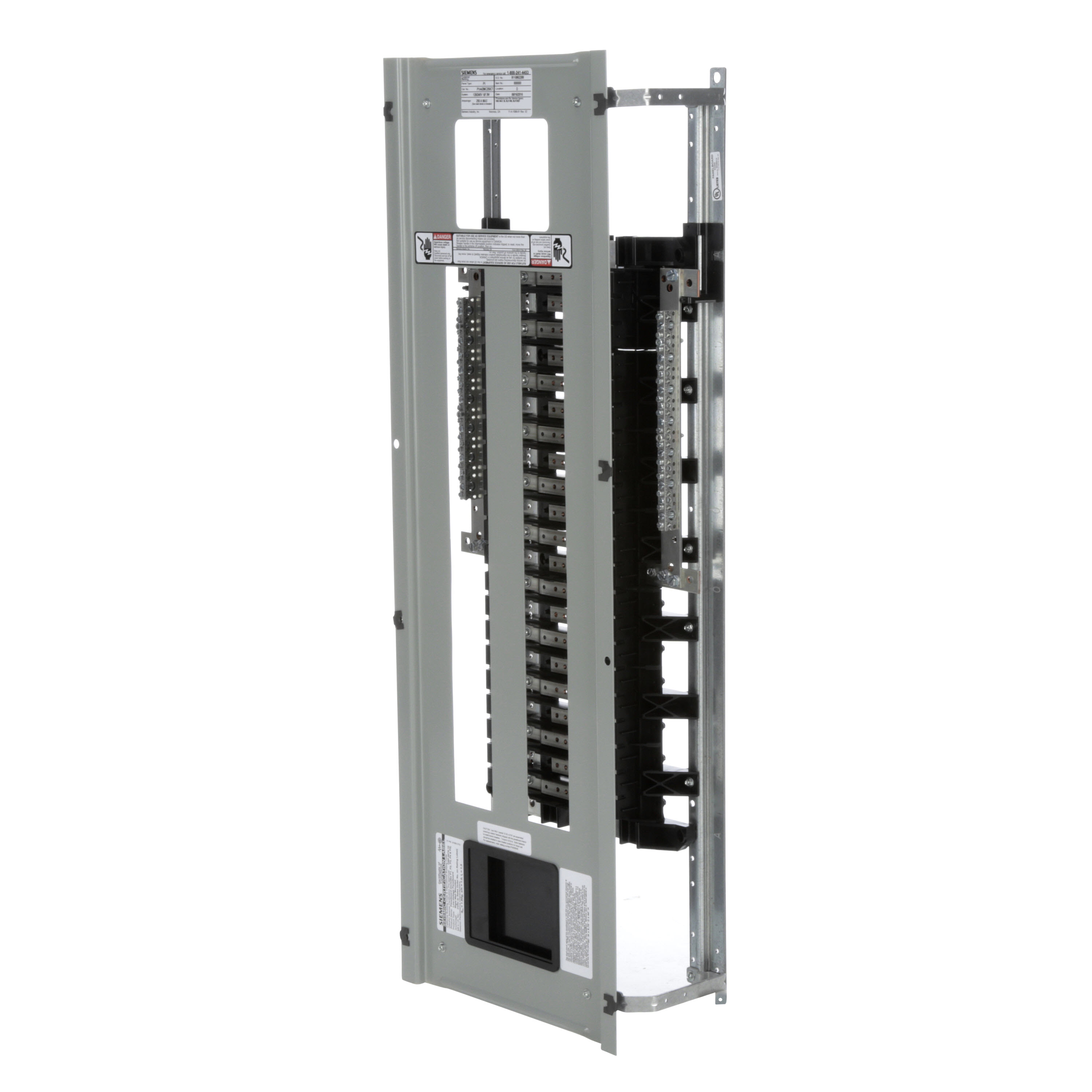 Siemens Low Voltage RP1 Unassembled Lighting Panel. Dimensions (H x W x D) IN 44.0 x 20.0 x 5.75. 1-Phase 3-Wire allows 42 circuits user selects Main Device (Lug/Breaker). Rated 120/240V (250A). Special features tin-plated copper main bus,subfeed space included