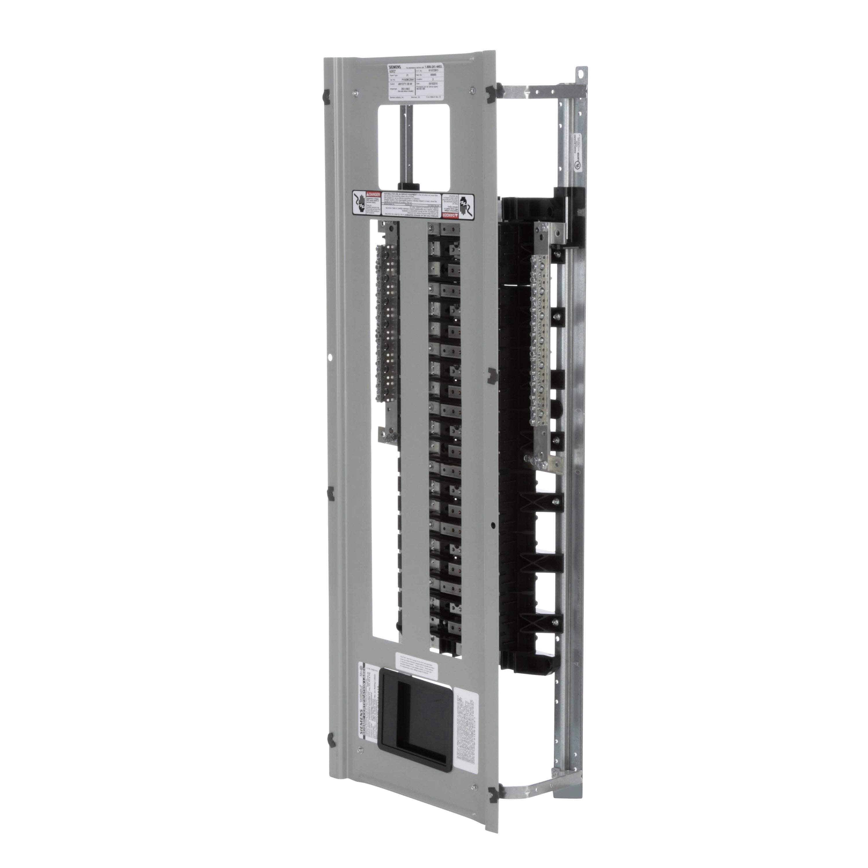 Siemens Low Voltage RP1 Unassembled Lighting Panel. Dimensions (H x W x D) IN 44.0 x 20.0 x 5.75. 3-Phase 4-Wire allows 42 circuits user selects Main Device (Lug/Breaker). Rated 480Y/277V (250A). Special features tin-plated aluminum main bus, subfeed space included