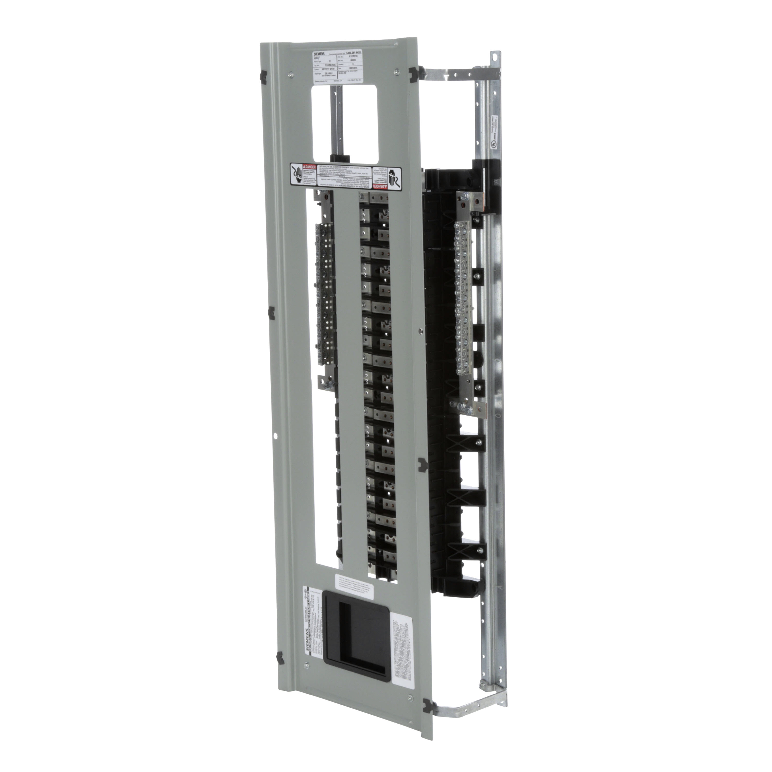 Siemens Low Voltage RP1 Unassembled Lighting Panel. Dimensions (H x W x D) IN 44.0 x 20.0 x 5.75. 3-Phase 4-Wire allows 42 circuits user selects Main Device (Lug/Breaker). Rated 480Y/277V (250A). Special features tin-plated copper main bus, subfeed space included