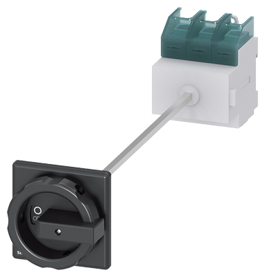 DISC SWTCH 3P BLK ROTARY 100A DINRL BASE ROTARY ACTUATOR BLACK MOUNTING RAIL/TWO-HOLE MOUNTING BASE MOUNTING IU=100, P/AC-23A AT 400V=37KW MAIN CONTROL SWITCH 3-POLE