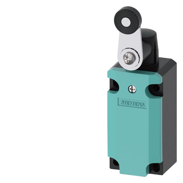 Position switch metal enclosure 40 mm according to en 50041 device connection 1x (m20 x 1.5) 1 no/1 nc quick action contacts rotary actuator right/left adjustable, metal lever 30 mm long, straight with plastic roller 19 mm roller can be mounted on cover (rotated by 180 , rear of lever)