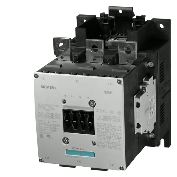 Contactor, 132KW/400v/AC-3 without coil auxiliary contacts 2NO+2NC 3-pole, sizes10 main cond. bar connections convent. operating mechanism aux. cond. screw terminals