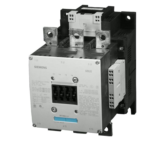 CONTACTOR, 110KW/400V/AC-3 AC(40...60HZ)/DC OPERATION UC 21-27.3V AUXILIARY CONTACTS 2NO+2NC 3-POLE, SIZE S10 BAR CONNECTIONS ELECTRONIC OPERATING MECHANISM WITH 24 V DC PLC INTERFACE CAGE CLAMP TERMINAL