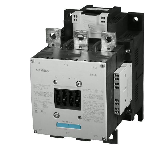 CONTACTOR, 132KW/400V/AC-3 AC(40...60HZ)/DC OPERATION UC 575-600V AUXILIARY CONTACTS 2NO+2NC 3-POLE, SIZE S10 BAR CONNECTIONS CONVENT. OPERATING MECHANISM CAGECLAMP TERMINAL