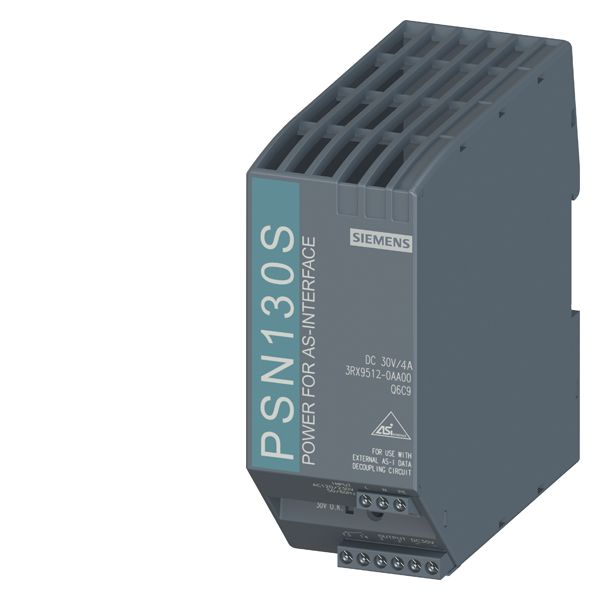 Psn130s 4a AC120v/230v IP20, power supply 30 V, for as-interface, without as-i data decoupling, in AC 120v/230V, out DC 30V, 4a, IP20, with integr. overload detection, with signalling contact