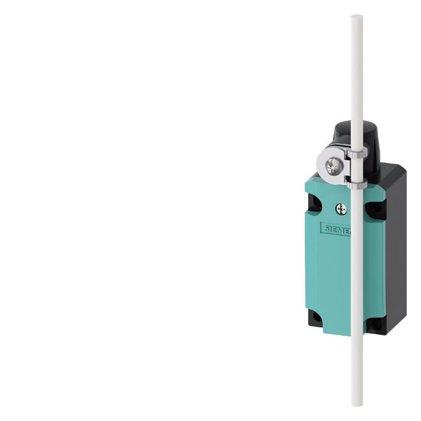 Position switch metal enclosure 40 mm according to en 50041 device connection 1x (m20 x 1.5) 1 no/1 nc quick action contacts rotary actuator right/left adjustable, rod lever made of plastic 200 mm long