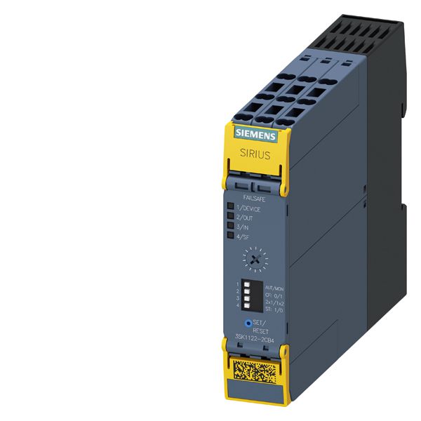 SIRIUS safety relay basic unit advanced series with time delay 5-300s electronic enabling circuits 2 instantaneous 2 delayed us = 24 V DC spring-loaded terminal