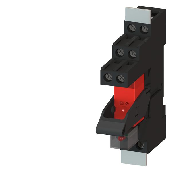 PLUG-IN RELAY COMPACT UNIT DC 24V 2 CO CONTACT LED MODULE SOCKET W. LOGIC ISOLATION Screw Terminal Red
