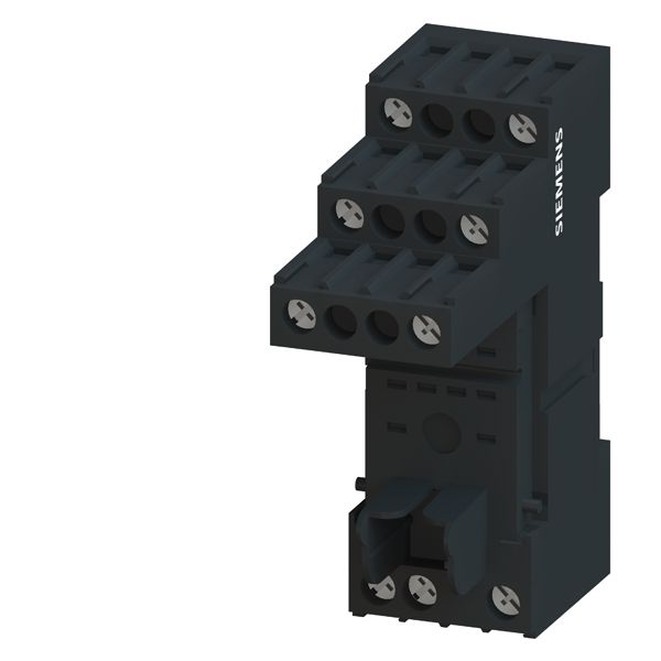 Plug-in base for pt-relay 2 changeover contacts, with logical disconnection