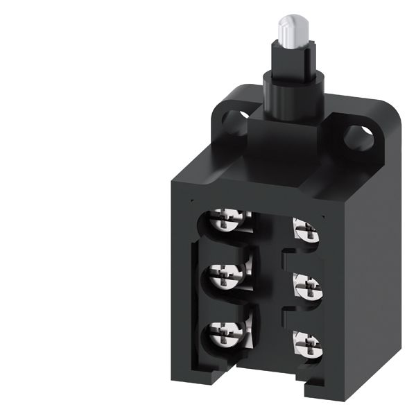 Position switch plastic enclosure open type 30 mm 2 no/1 nc slow-action contacts metal plunger, ip10