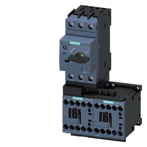 Load feeder fuseless reversing duty, AC 400V, sz s00, 1.4. . .2a, DC 24v screw connection for rail-mounting, type of coordination 2, iq = 150ka (also fulfills type of coordination 1) 1NC (contactor)