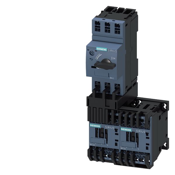 LOAD FEEDER FUSELESS REVERSING DUTY, AC 400V, SZ S00, 2.2. . .3.2A, DC 24V SPRING-LOADED CONNECTION FOR RAIL-MOUNTING, TYPE OF COORDINATION 2, IQ = 150KA (ALSOFULFILLS TYPE OF COORDINATION 1) 1NC (CONTACTOR)