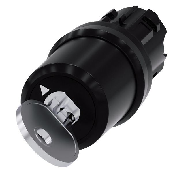 Ces key-operated switch, 22mm, round, plastic, lock no. lsg1, with 2 keys, 2 switch positions o-i, latching, actuating angle 90 deg., 10 30h/13 30h, key removal pos. o