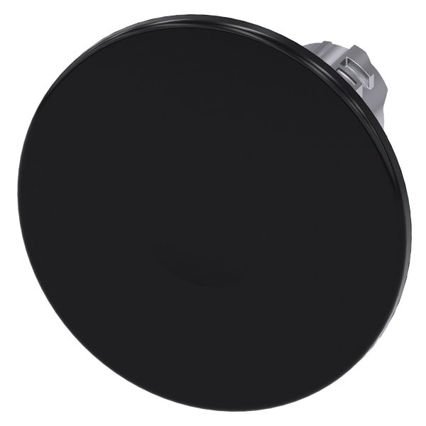 Mushroom pushbutton, 22mm, round, metal, shiny, black, 60mm, latching, pull to unlatch