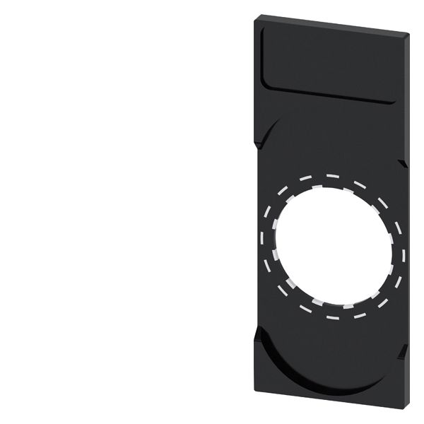 Label holder, for twin pushbutton, flat, black, for labeling plate 12.5mm x 27mm