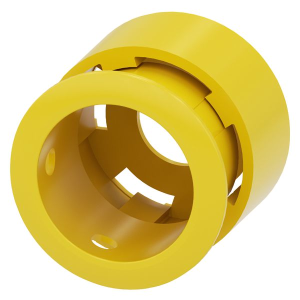 Protective collar for em. stop mushroom pushbutton, 30mm, 40mm, 60mm, for 5 padlocks, yellow