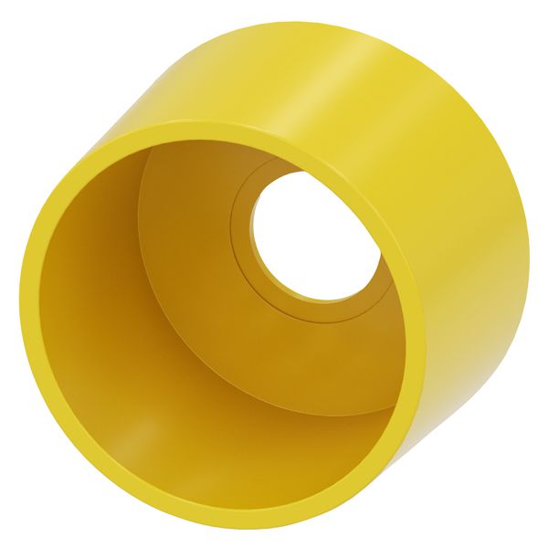 Protective collar for em. stop mushroom pushbutton, semi-industry, 360 deg., yellow, plastic