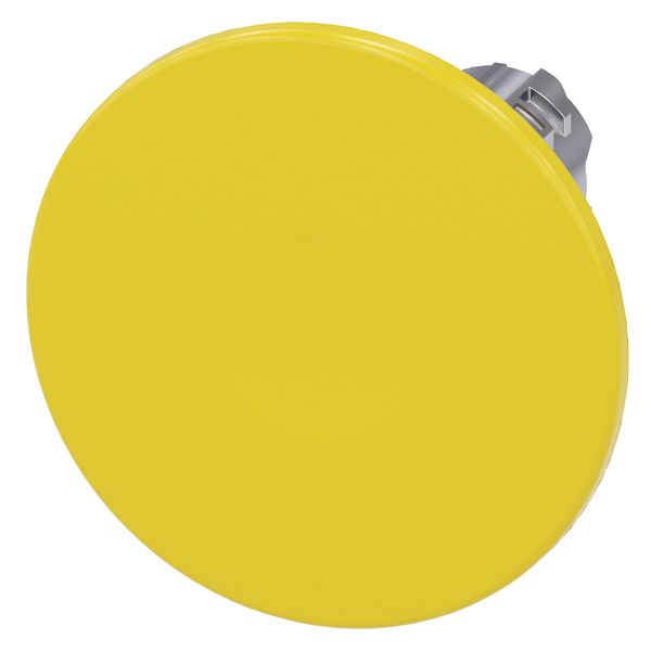 Mushroom pushbutton, 22mm, round, metal, shiny, yellow, 60mm, momentary contacttype