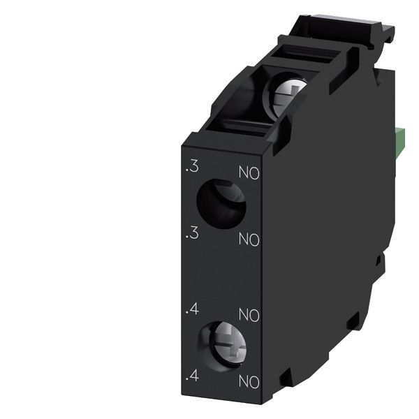 Contact module with 2 contact elements. 2NO. screw terminal. for front plate mounting