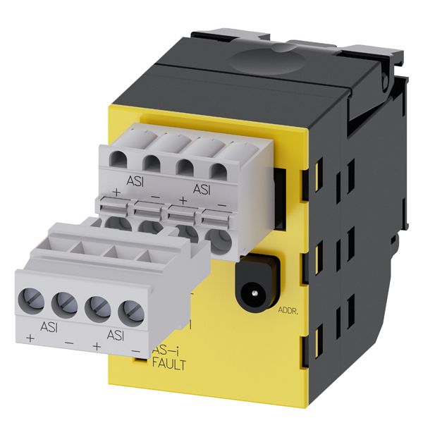 As-interface module, 2 safe inputs, black, 4-pole connector with screw terminaland 4-pole connector with spring-type terminal, for front plate mounting