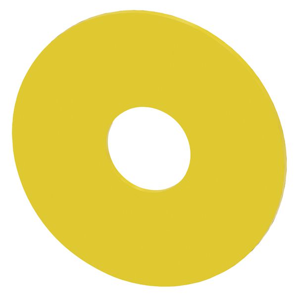 Backing plate for em. stop, yellow, without inscription, external diameter 75mm, internal diameter 22.5mm, thickness 1mm