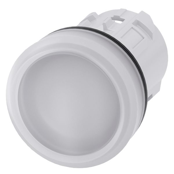 Indicator light, 22mm, round, plastic, white, smooth lens