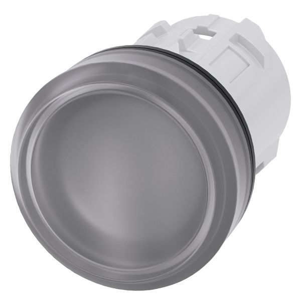 Indicator light, 22mm, round, plastic, clear, smooth lens