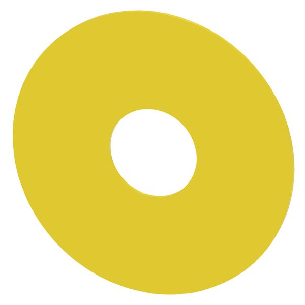 3SU19000BC310AA0 804766079245 Round backing plate, for em. stop mush. pushbutton, yellow, self-adhesive, external diameter 75mm, internal diameter 23mm, without inscription