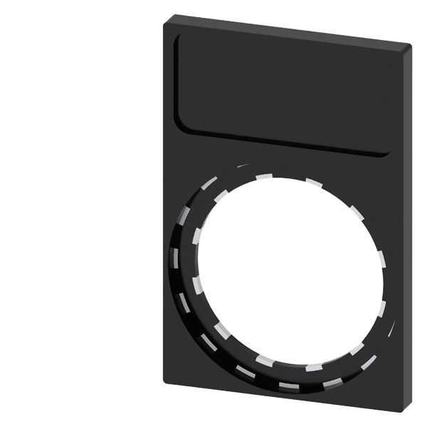 Label holder, frame with square bottom, black, for labeling plate 12.5mm x 27mm