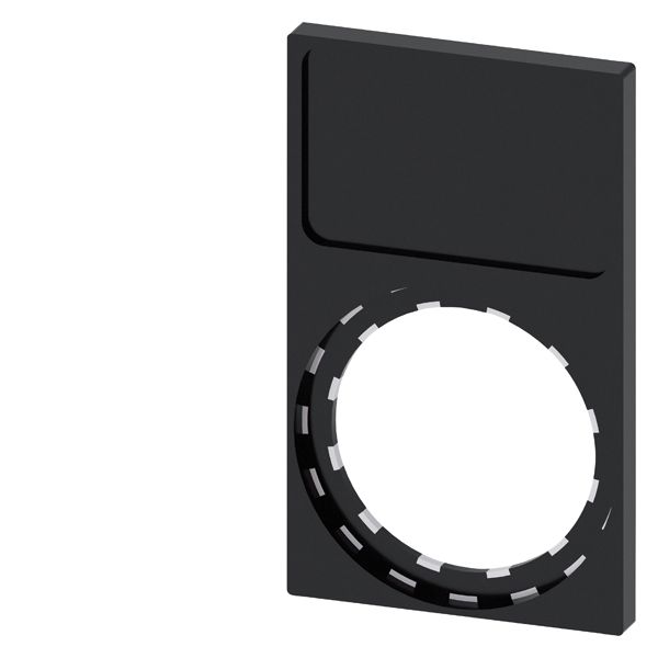 Label holder, frame with square bottom, black, for labeling plate 17.5mm x 27mm